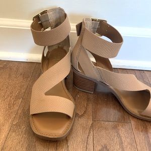 Franco Sarto tan strapy low heel